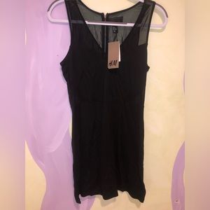 Black dress with mesh cut out sides